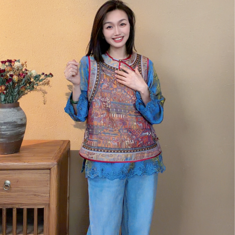 【大季原创】W276春季中国风马甲时尚新中式复古显瘦古风