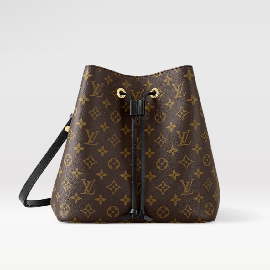 99新 LouisVuitton/路易威登 芯片款LV老花黑色水桶单肩斜挎包