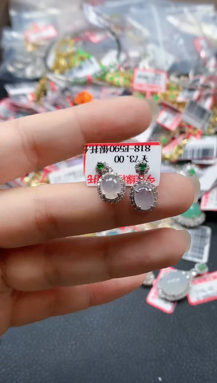 银S925镶嵌戒指翡翠天然A货缅甸翡翠