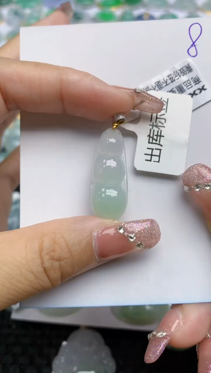 【闪购商品】翡翠颈饰18K金镶嵌天然A货翡翠 8