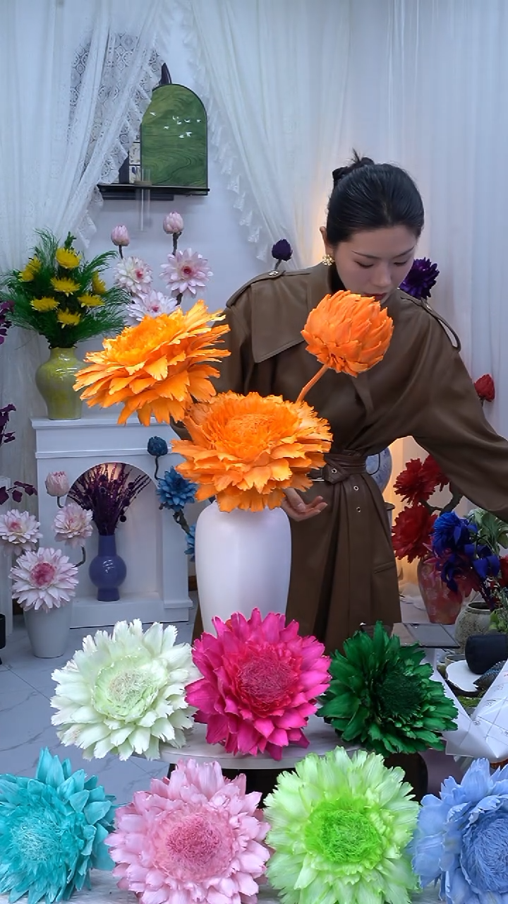 永生洋蓟爱马仕橙3头【花心短】8297