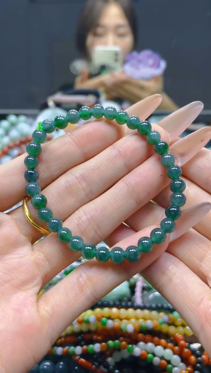 翡翠未镶嵌颈饰5MM/K/翡翠A货，一件也是批发价