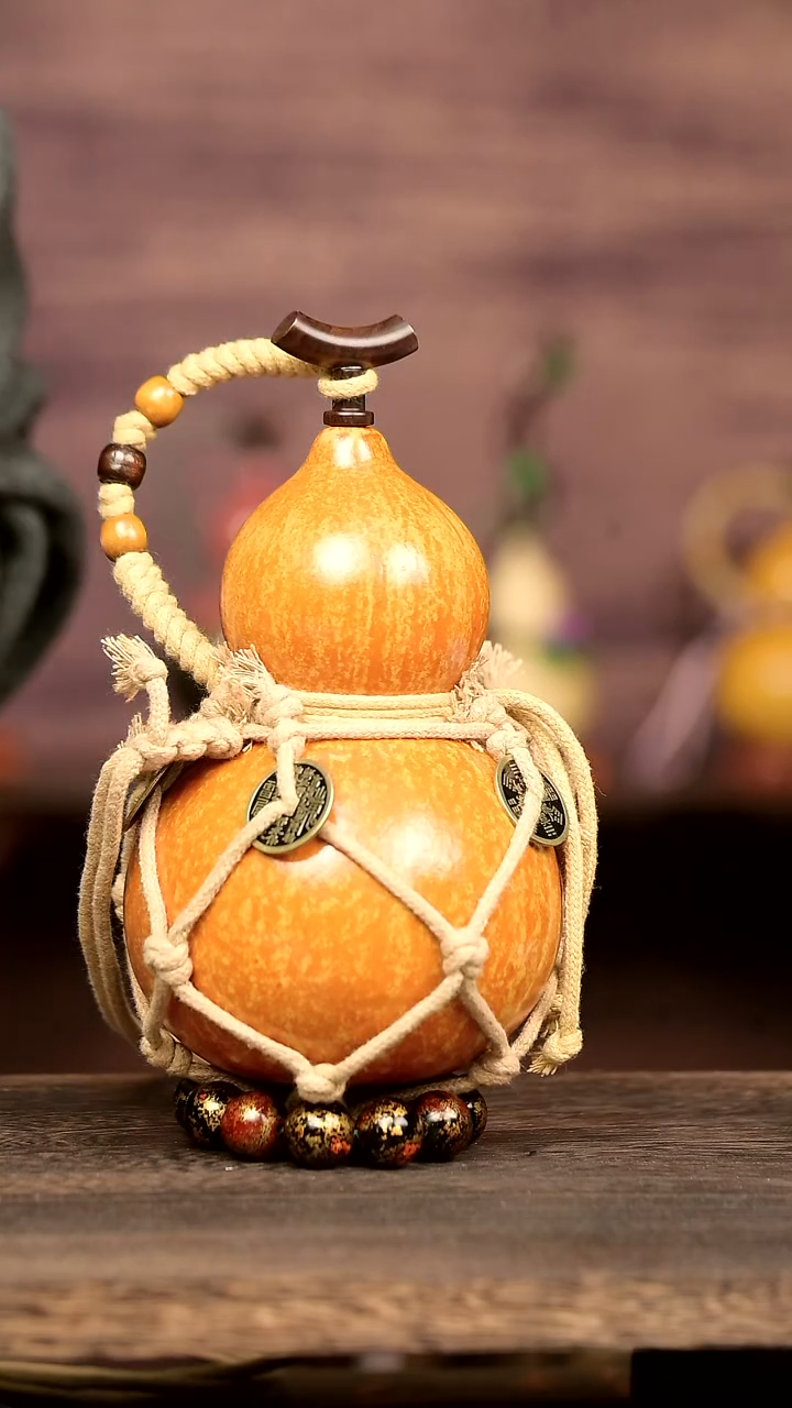 513号中药煮色  700ml左右 大漆葫芦水壶/酒壶 一物一拍