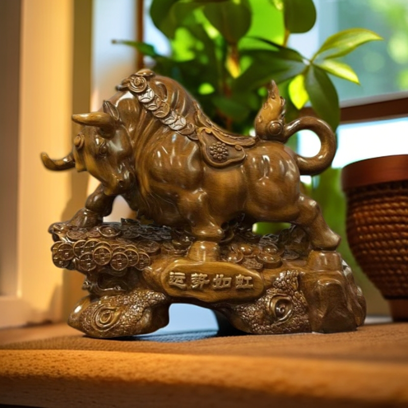 运势如虹牛摆件工艺品客厅前台办公室装饰品开业礼品