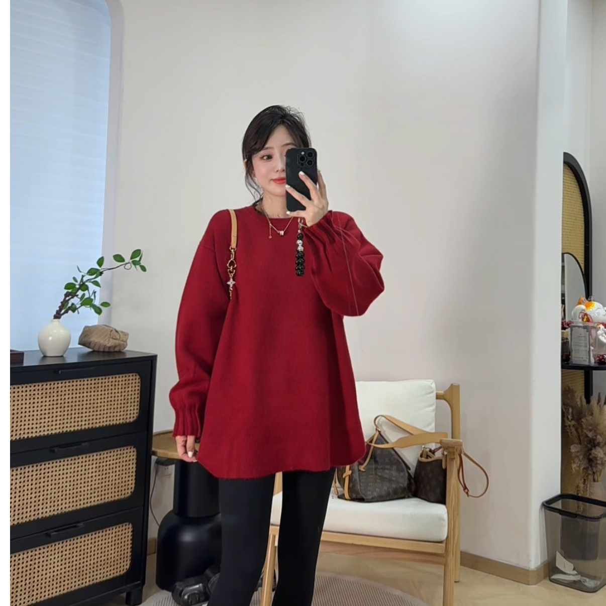 YX八MY20251020灯笼袖长款毛衣 长袖秋冬百搭时尚韩版