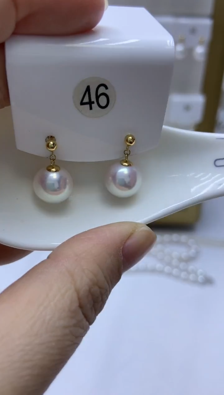 18K金镶嵌耳饰淡水珍珠46