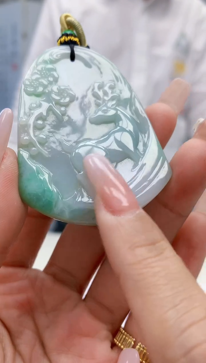 【闪购商品】定制翡翠未镶嵌5028lr-毛货挂件170