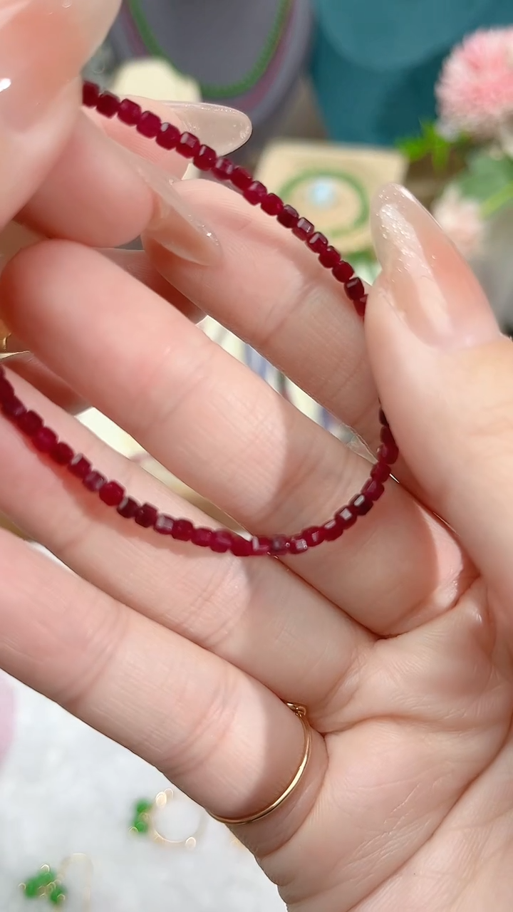 【闪购商品】红宝石手链银S925镶嵌姨妈56
