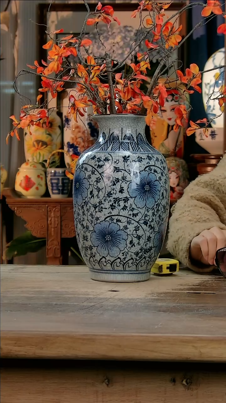 【闪购商品】瓷片景德镇纯手工釉下彩精品花瓶