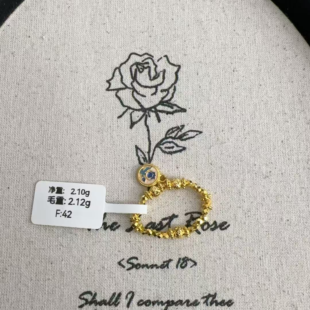 足金999郁金香戒指