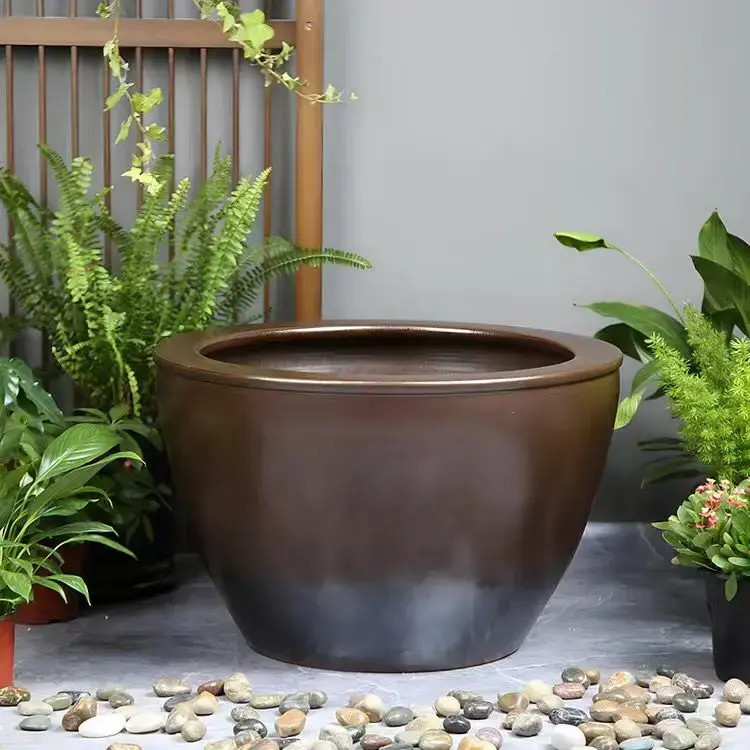 特大号锦鲤缸庭院门海大型睡莲荷花老式大水缸