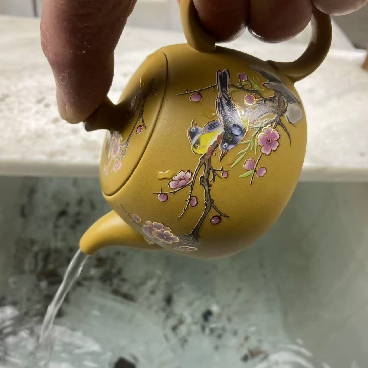 【闪购商品】W黄段泥喜上眉梢（遇热变色）井栏壶