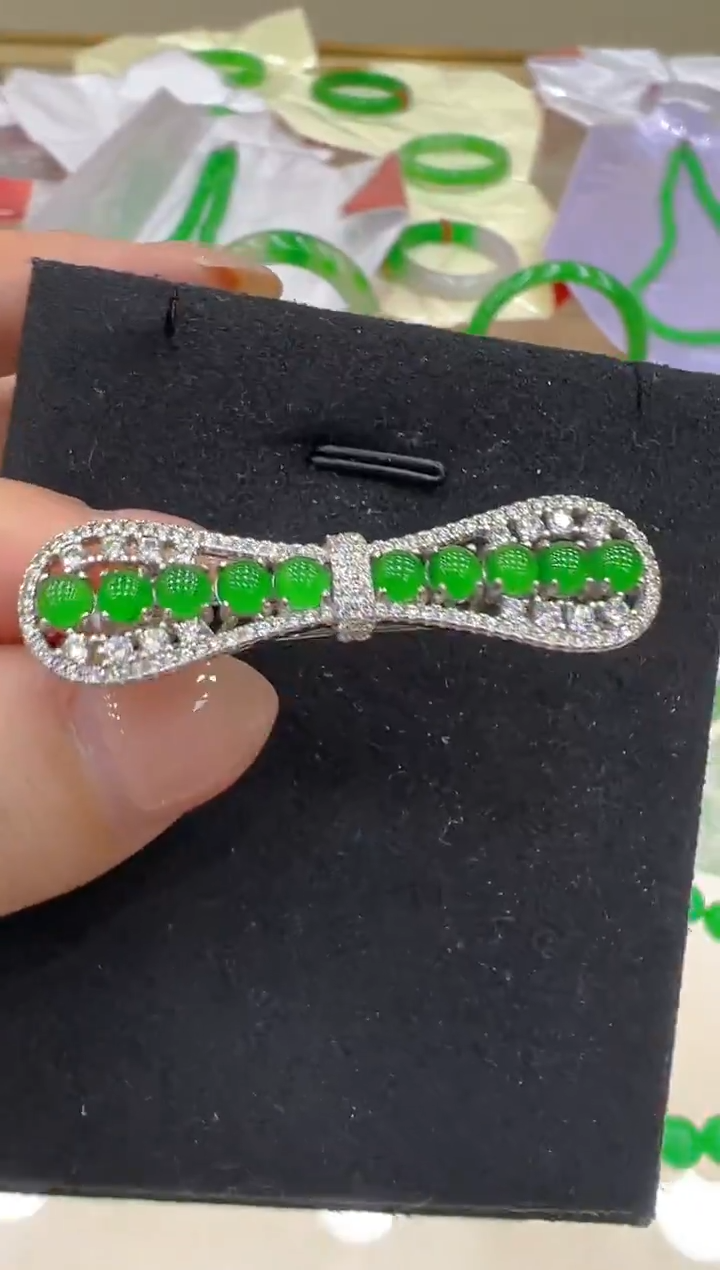 翡翠银S925镶嵌发饰多样性团购发一件