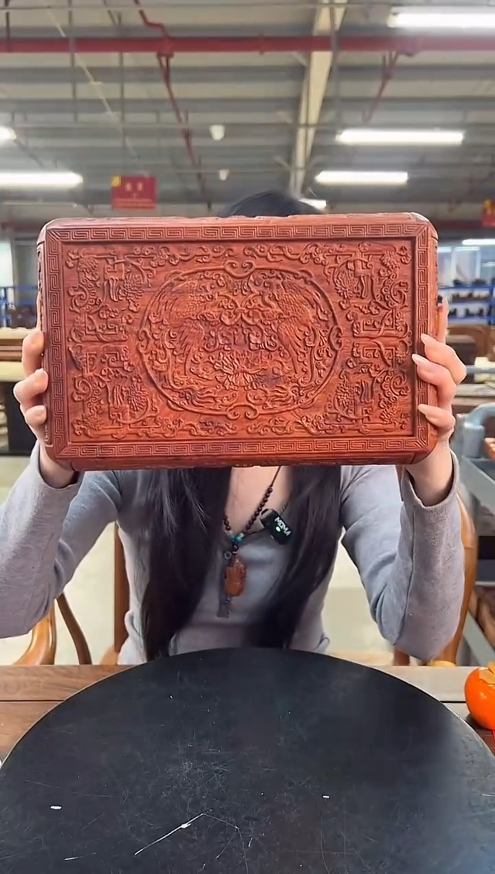 木DZ101M38双凤纹长方盒