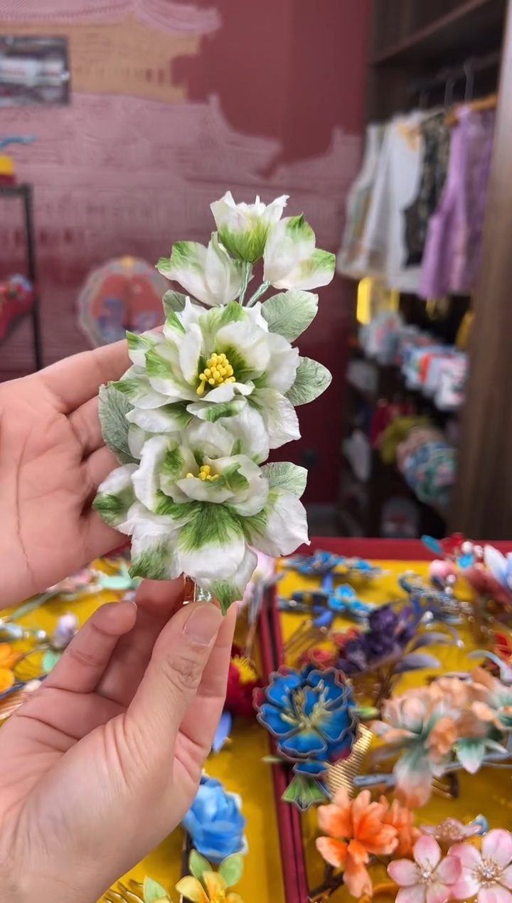 【闪购商品】刺绣非遗绒花（发饰）