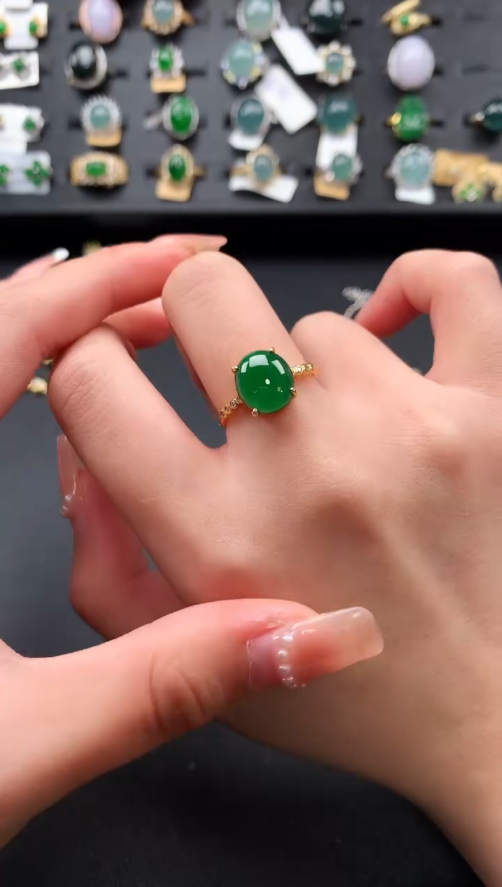 【闪购商品】翡翠戒指银S925镶嵌5124515124