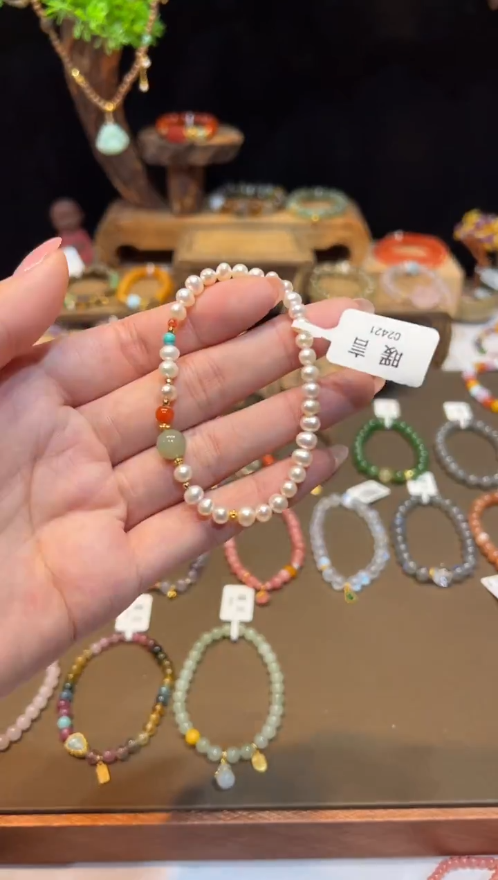 未镶嵌手链淡水珍珠手饰@@C2421