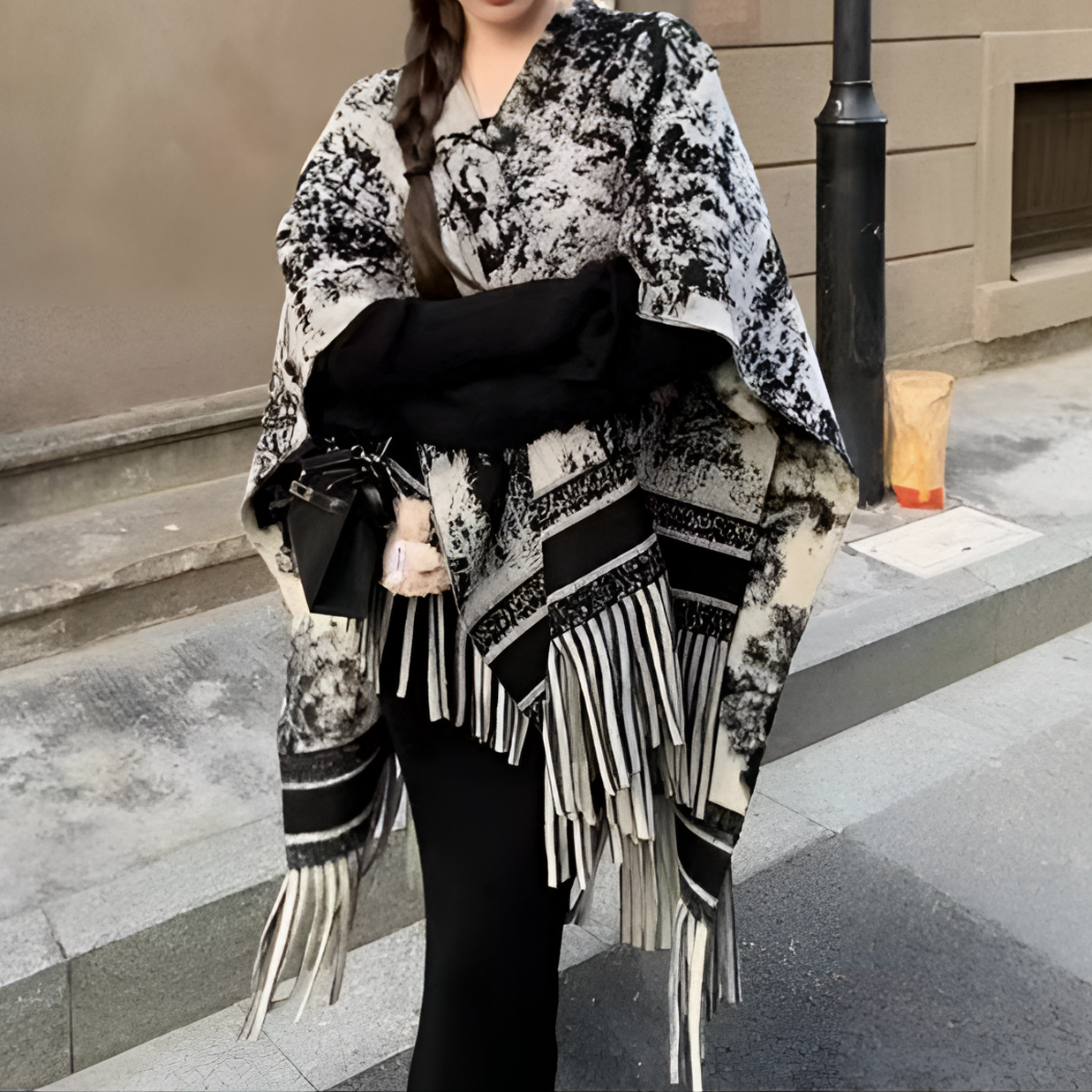 XIE8  韩版显瘦百搭气质披肩外套6617