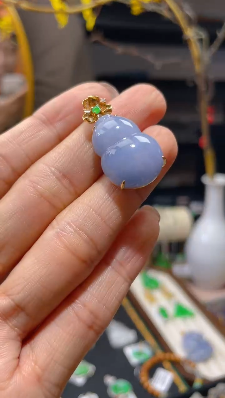 【闪购商品】翡翠颈饰18K金镶嵌假一赔三