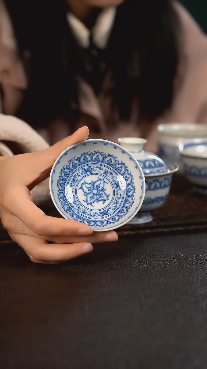 【闪购商品】杯聚澜堂点工宝相高脚普洱杯