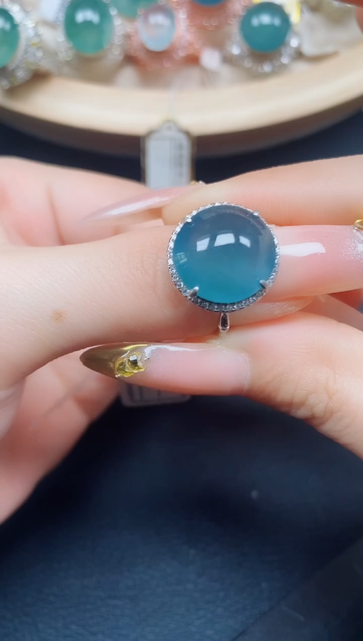 【闪购商品】翡翠戒指银S925镶嵌翡翠