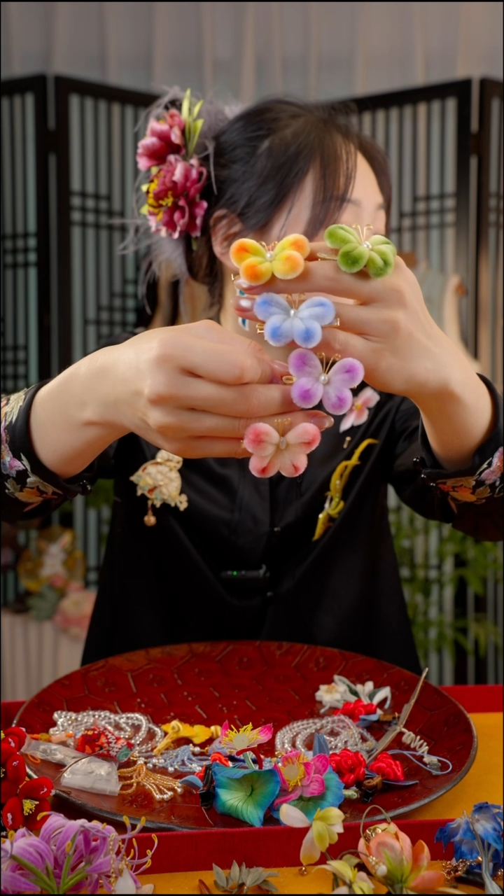 刺绣非遗苏绣绒花