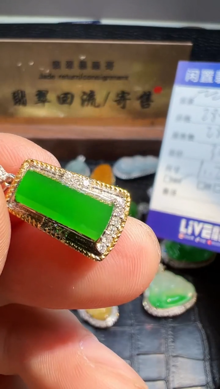 【闪购商品】翡翠颈饰18K金镶嵌翡翠回流