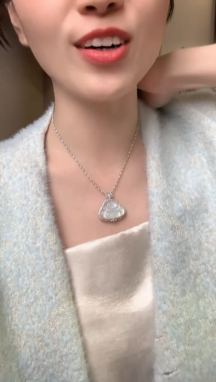 吊坠(不含链)18K金镶嵌翡翠冬日珠宝W21