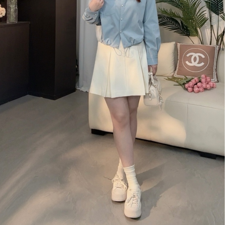 楠序迪迪微胖女装2025春季新款显瘦气质高腰百搭a字半身裙DD10138