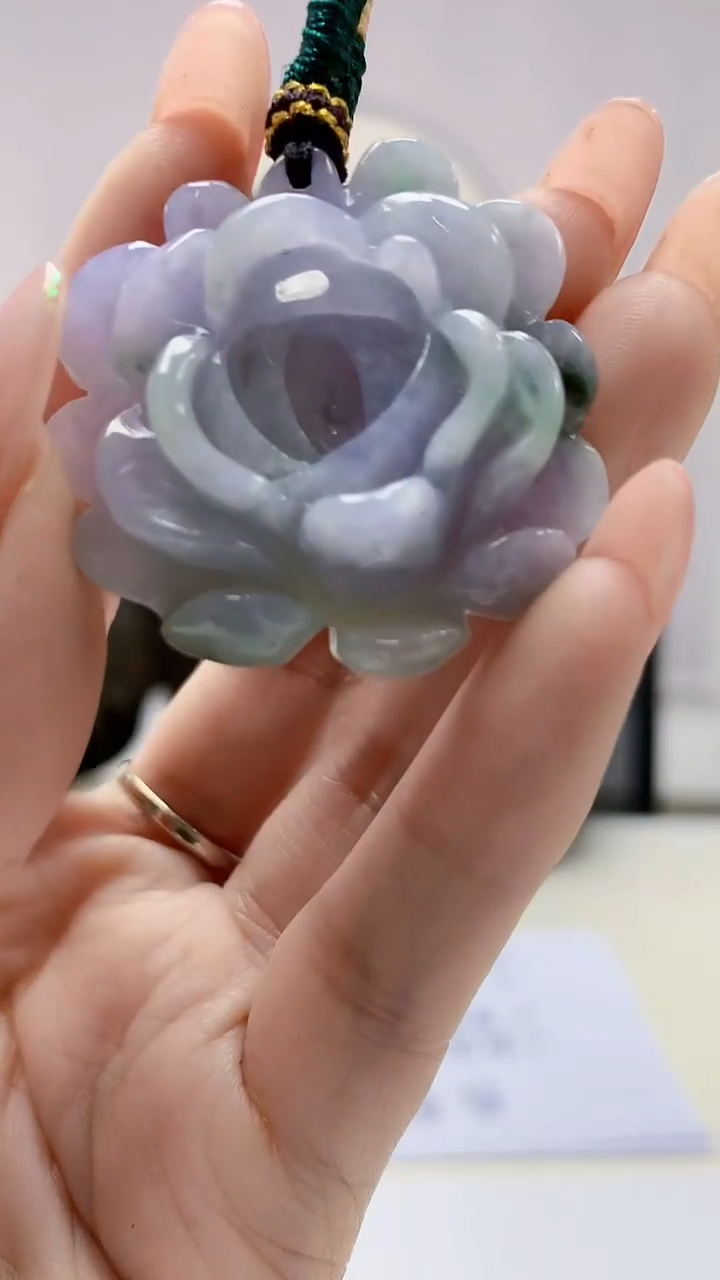 【闪购商品】定制翡翠未镶嵌5152DD-毛货挂件58