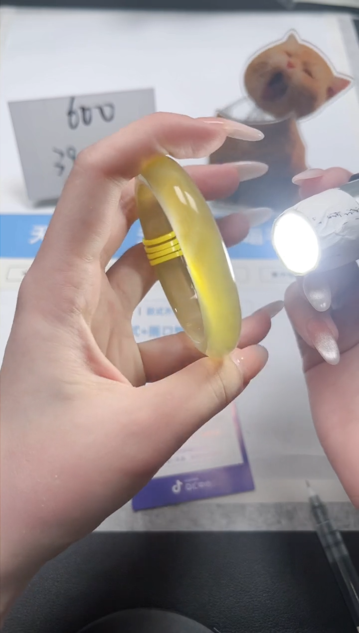 【闪购商品】石英质玉手镯未镶嵌25/香槟金54.5