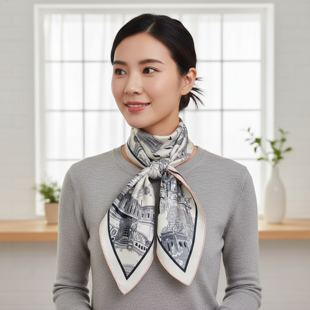 双面【马都】90方巾桑蚕丝斜纹丝巾时尚 轻奢披肩