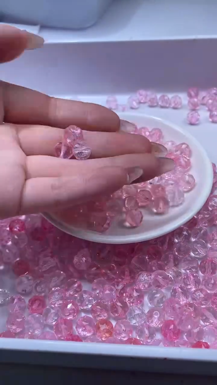 颈饰未镶嵌水晶W3224粉色碧玺切面10m*10颗