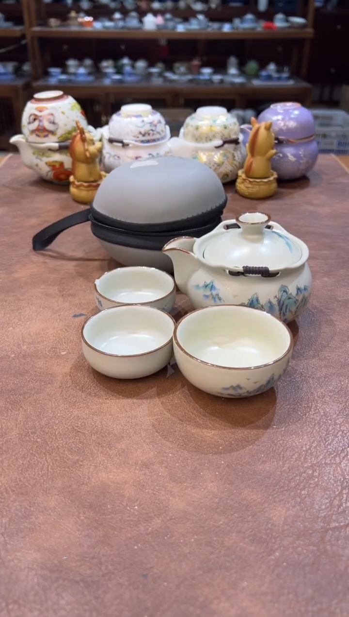 真的很便宜超好看会开片的旅行茶具