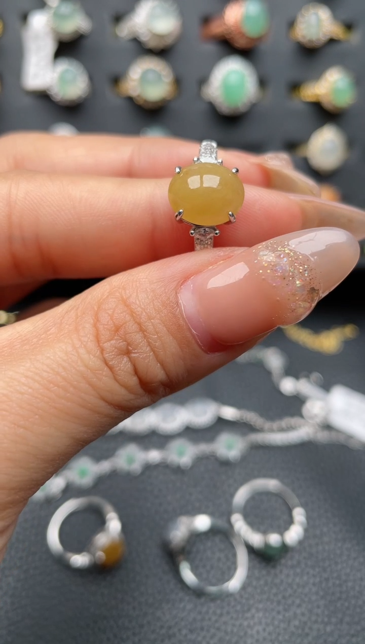 【闪购商品】翡翠戒指银S925镶嵌1111111111  36