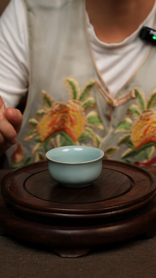 瓷片天青色天际杯60ml微瑕不带礼盒