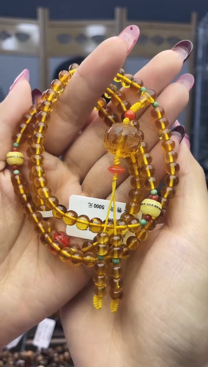 【闪购商品】琥珀裸石未镶嵌金珀设计项链