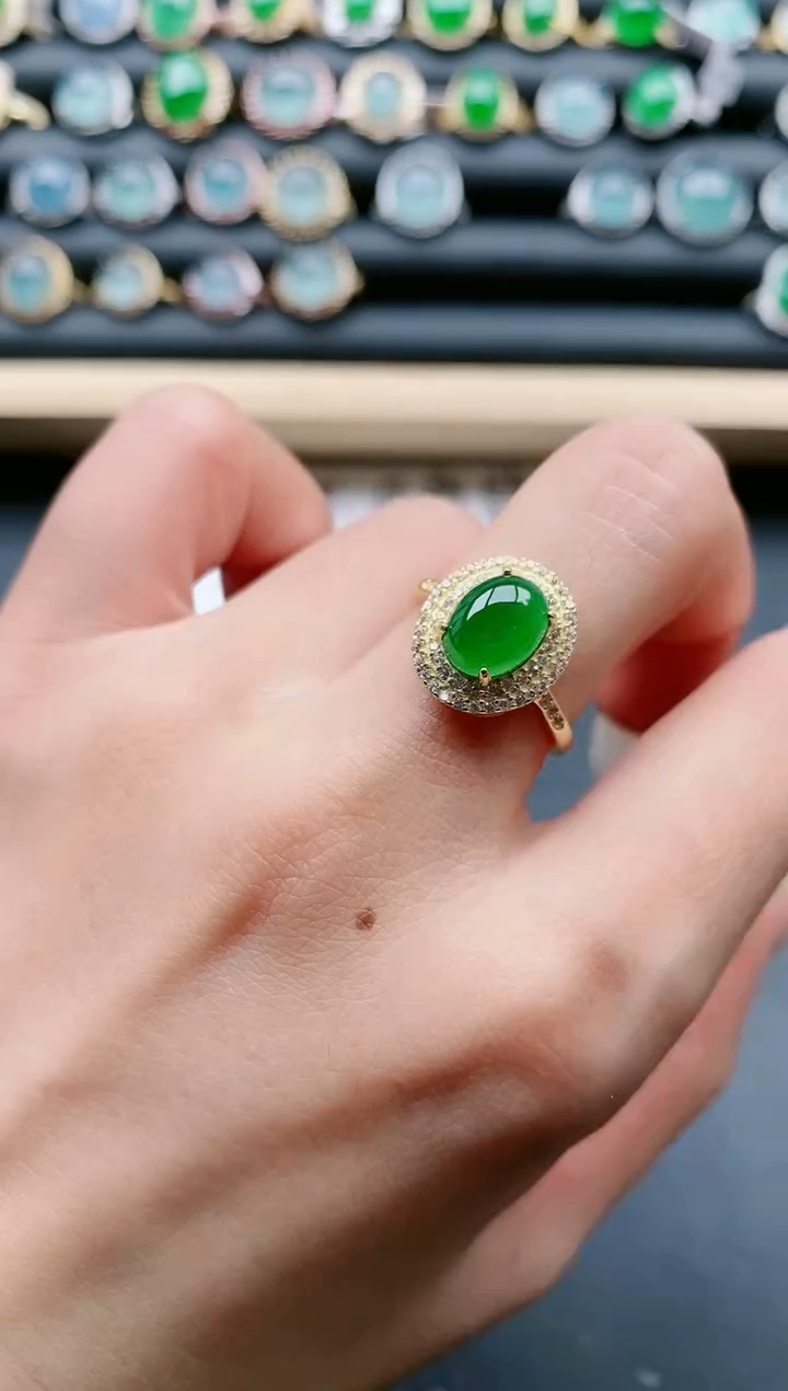 【闪购商品】翡翠戒指银S925镶嵌1111111