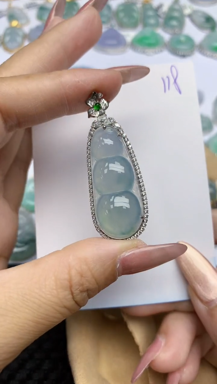 【闪购商品】翡翠颈饰18K金镶嵌天然A货翡翠 118
