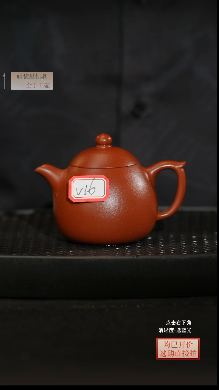 茶壶紫砂WX  朱泥龙蛋壶  135CC