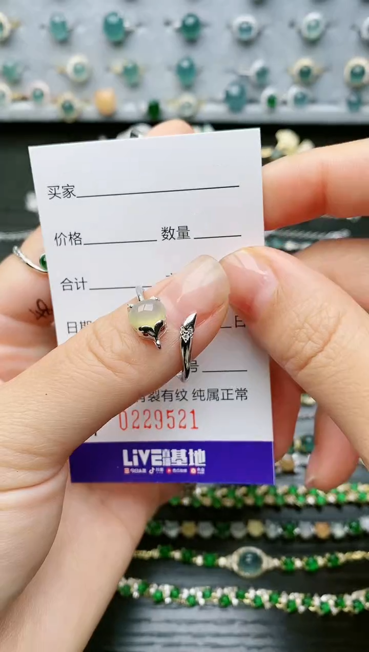 【闪购商品】翡翠戒指银S925镶嵌9521