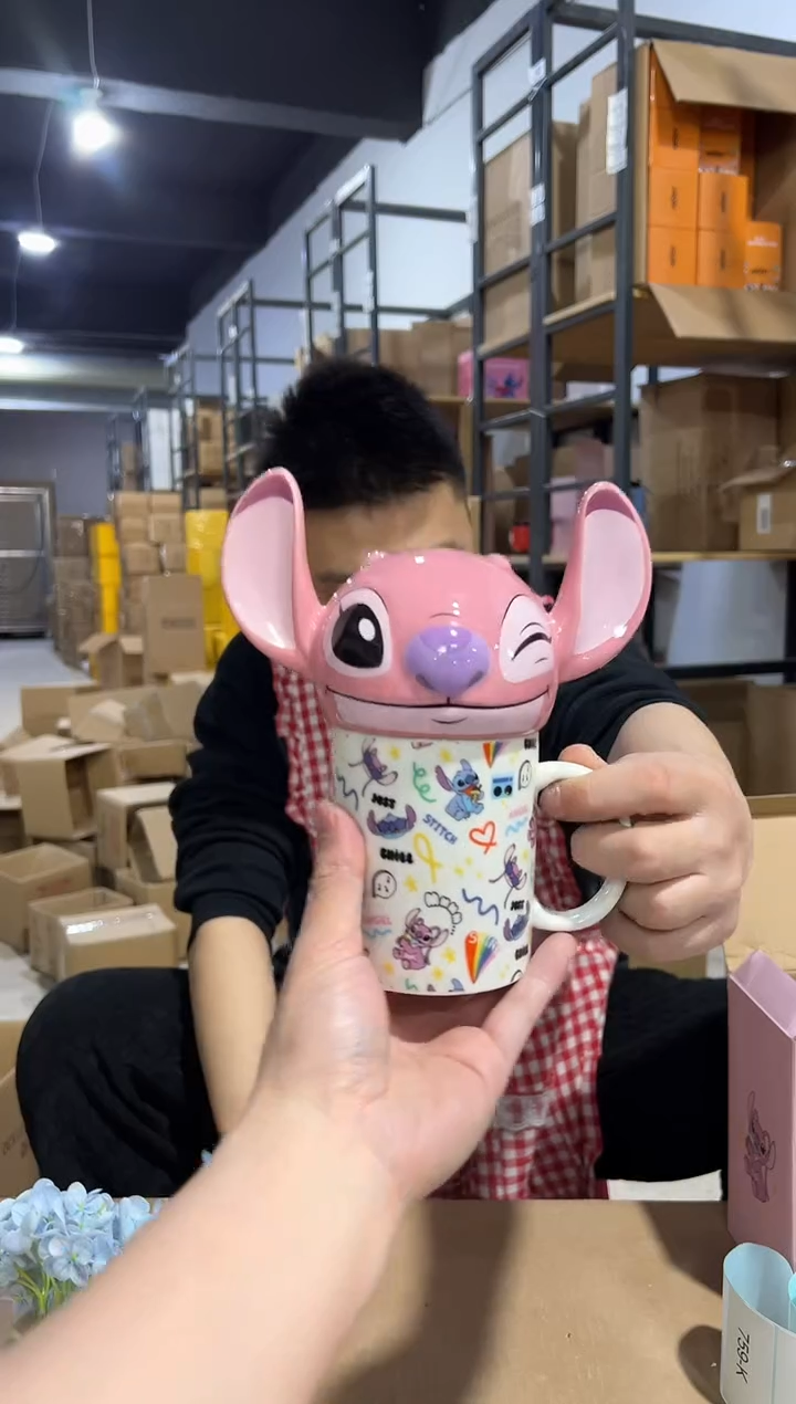 【闪购商品】杯原盒安琪满印带盖杯