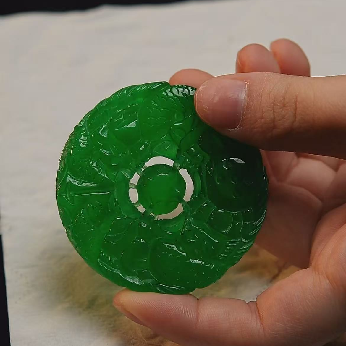 《清代》翡翠  楚韵汉风收藏馆  九龙圆牌