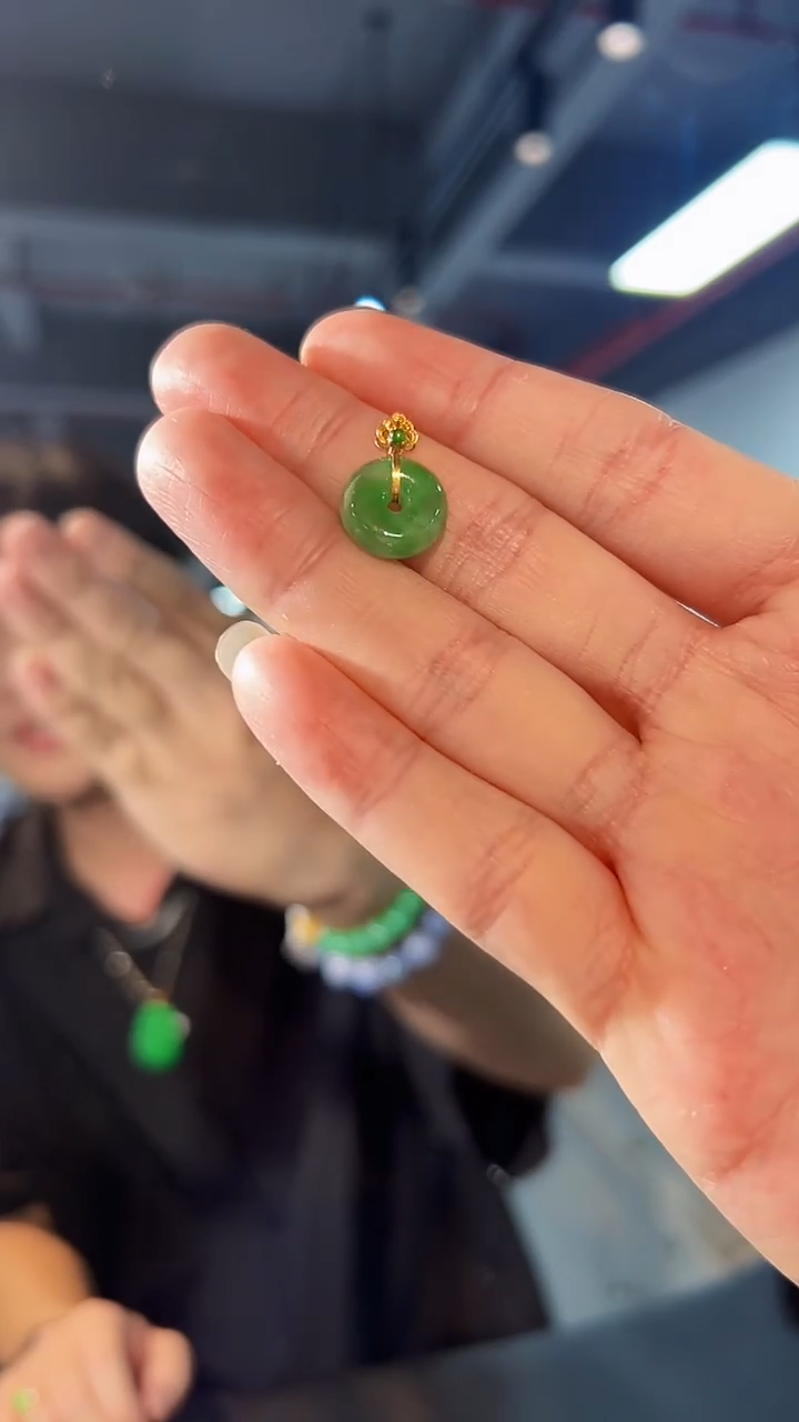 【闪购商品】翡翠18K金镶嵌颈饰缅料A货/支持复检/一件