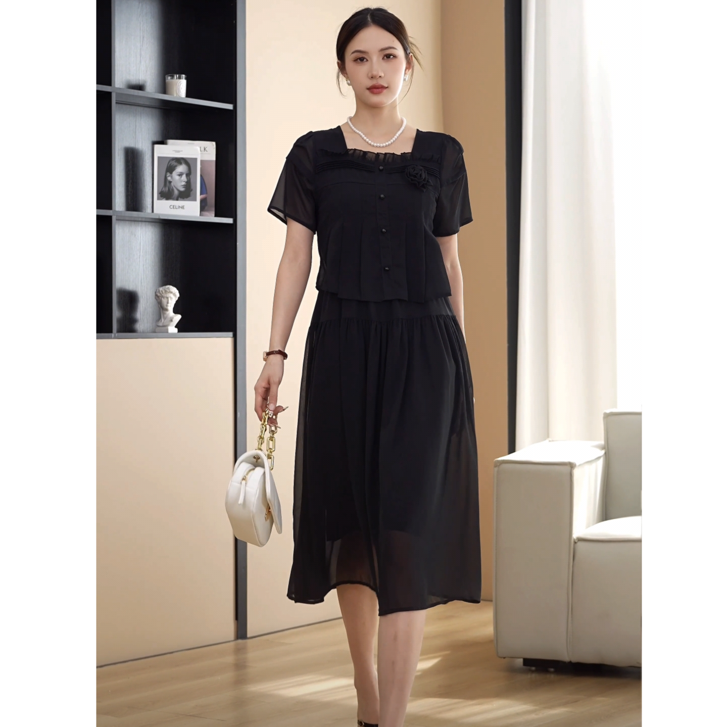 【当天发+运费险】洋气连衣裙显瘦遮肉气质减龄时尚中长款NX658