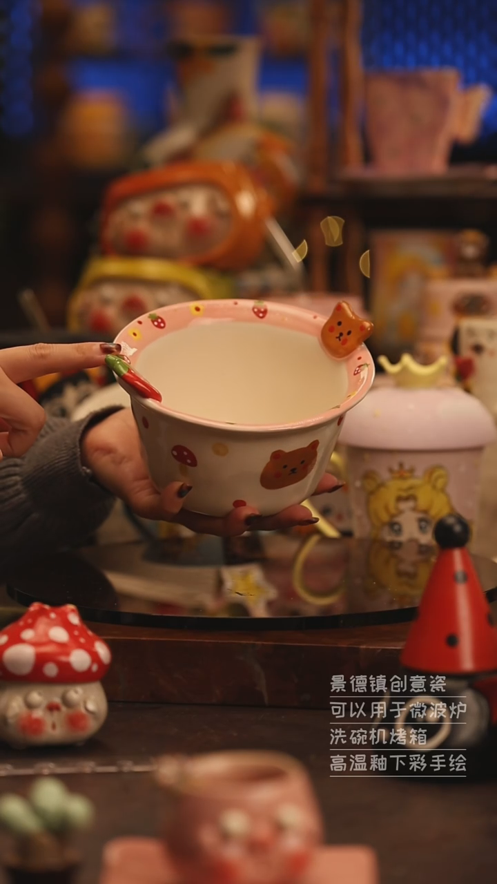 陶瓷景德镇可爱陶瓷釉下彩绘设计师款