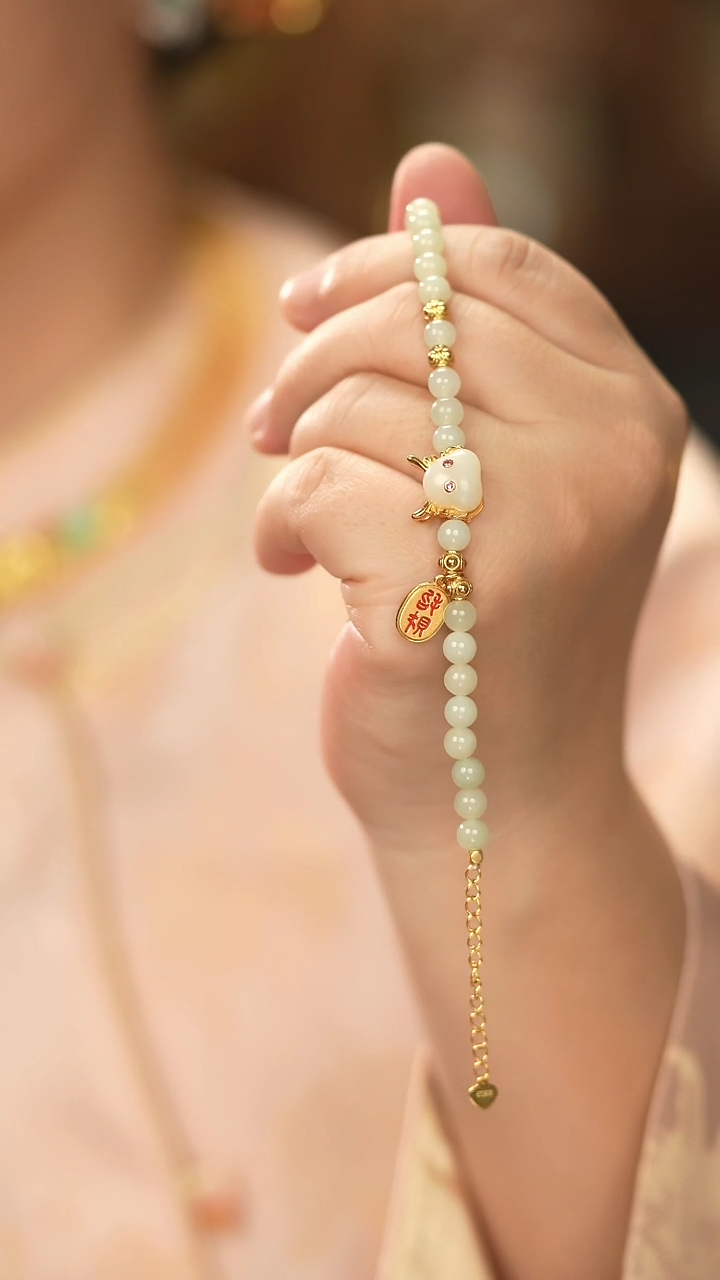 【闪购商品】和田玉手链银S925镶嵌新款