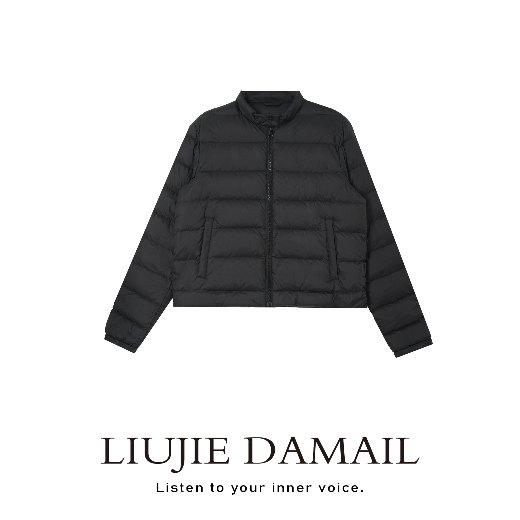 鹅绒小立领/liujie/25年高定新款极简休闲百搭立领鹅绒服