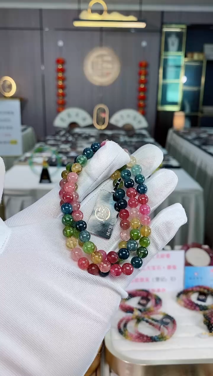 三圈手串6.5mm+未镶嵌碧玺（多样性发一条）xion