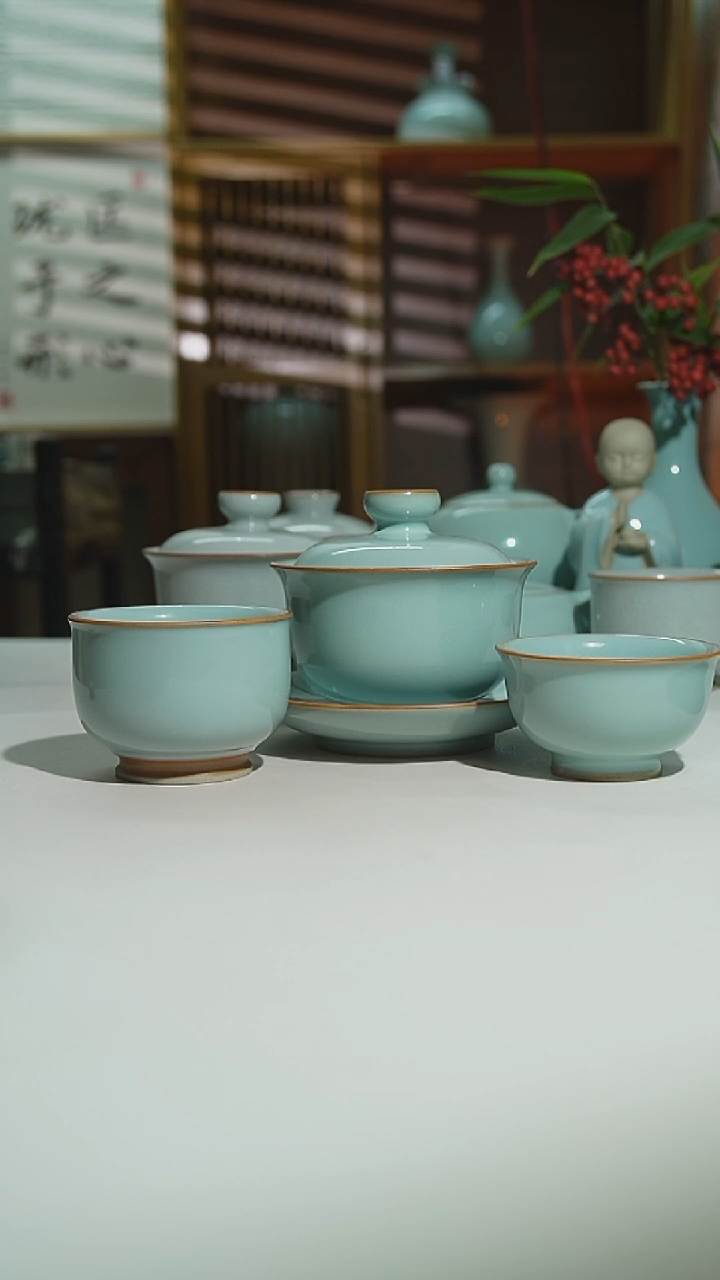 天青随缘盖碗加2杯二级